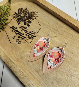 Dangle Earrings:: Pinch Pumpkin Floral