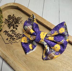 Fabric Bow:: 💜💛🏈