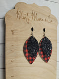 Dangle Earrings:: Buffalo Plaid Sparkle