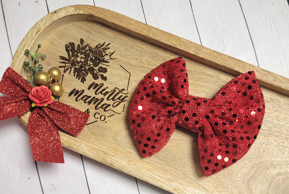 Fabric Bow:: Red Sequin