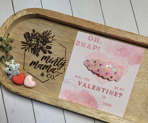 Snap Clip:: Pink Floral Valentine's Exchange Cards