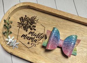 Sweetie Bow:: Rainbow Wave Glitter