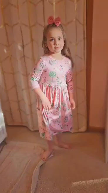 *SALE* 3/4 Sleeve Twirl Dress:: Princess Magic