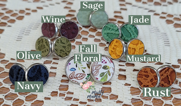 Earring Studs:: Wine Embossed