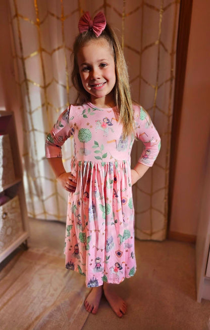 *SALE* 3/4 Sleeve Twirl Dress:: Princess Magic