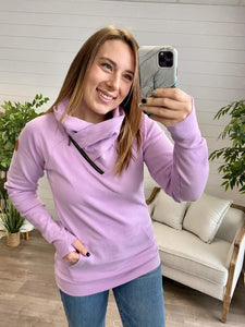 SALE:: ZipCowl Sweatshirt:: Lavender