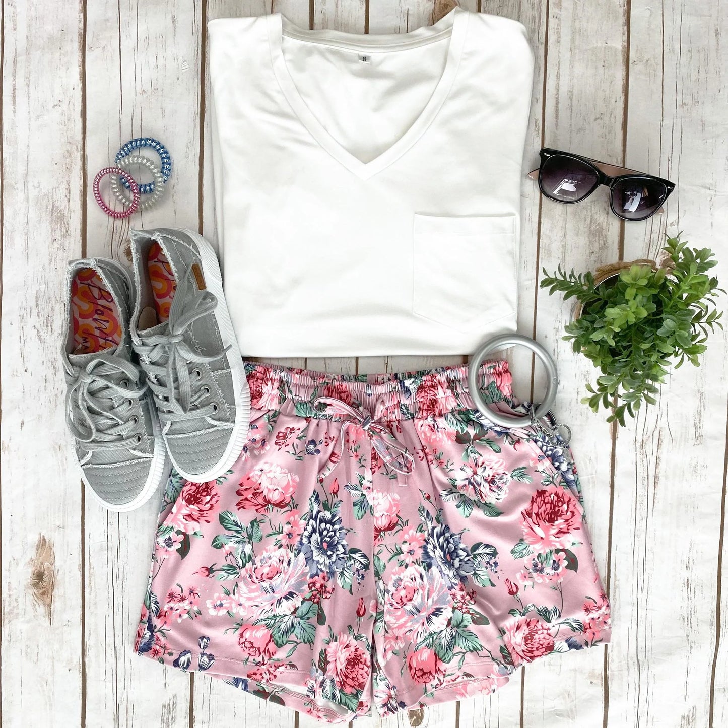 *SALE* Jamie Shorts:: Pink Floral- 2XL