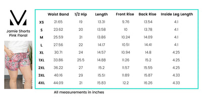 *SALE* Jamie Shorts:: Pink Floral- 2XL