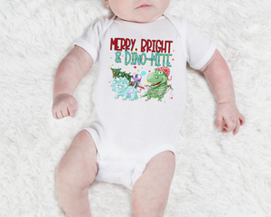 INFANT Bodysuit: Merry Bright Dino-mite