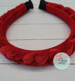 RTS:: Red Braided Velvet Headband