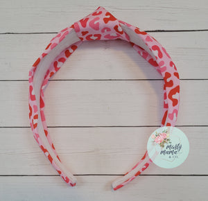 RTS:: Top Knot Pink Leopard Headband