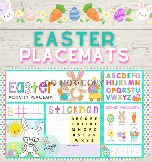 Coloring REUSABLE Placemats:: Easter