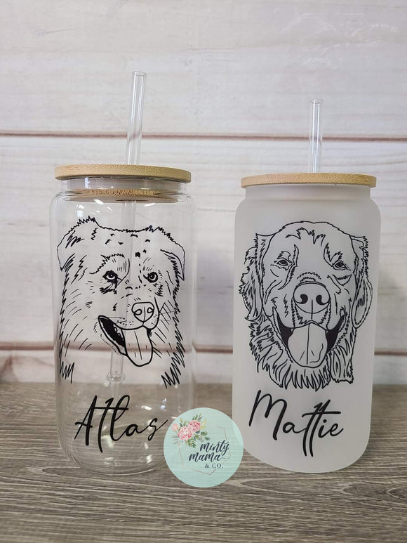 Glass Can Tumbler:: Personalized Dog Breeds (1 Dog)