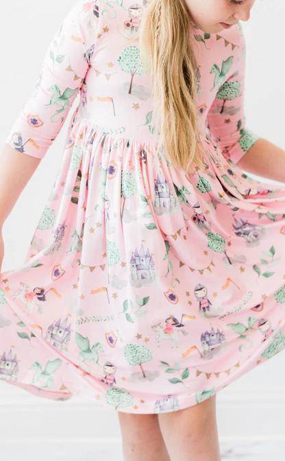 *SALE* 3/4 Sleeve Twirl Dress:: Princess Magic