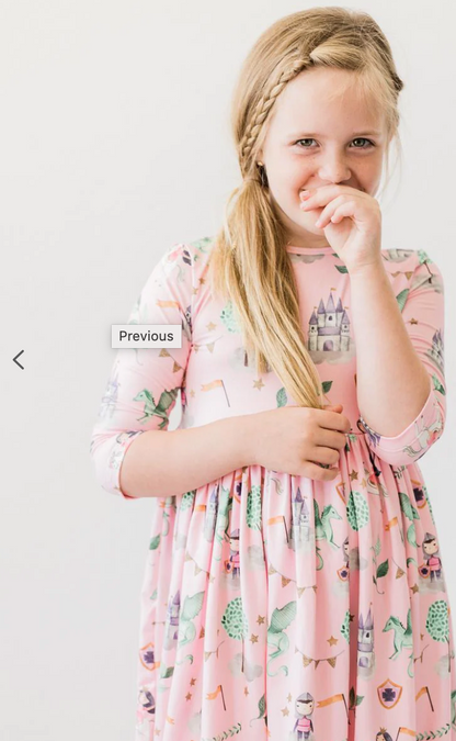 *SALE* 3/4 Sleeve Twirl Dress:: Princess Magic