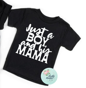 TODDLER/YOUTH Tee:: Just a Boy-WHITE PRINT