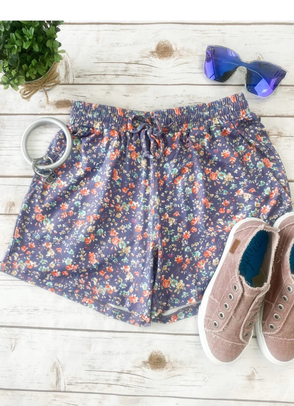 *SALE* : Jamie Shorts-Periwinkle Floral
