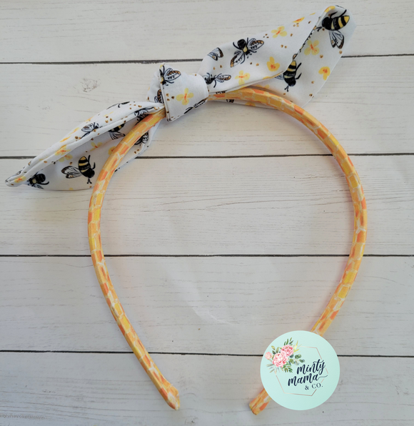 RTS:: Honeycomb Bee Top Knot Headband