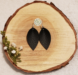 Dangle Earrings:: Pinch Black Faux