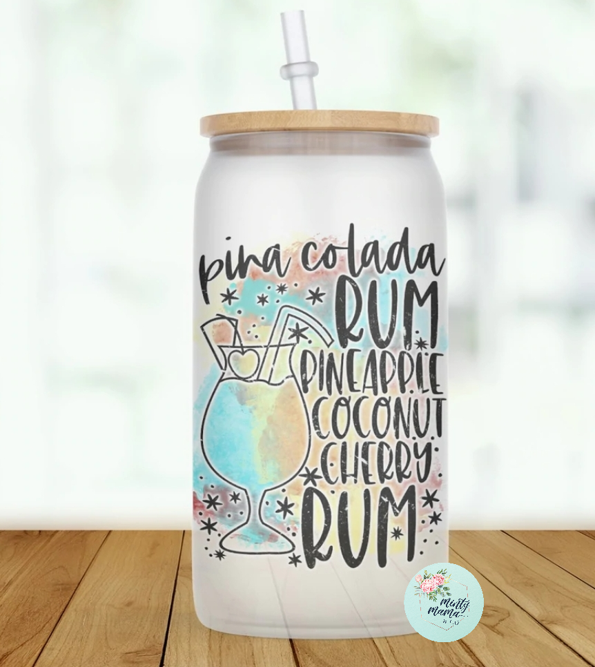 Glass Can Tumbler:: Rum