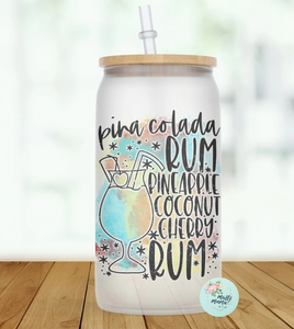 Glass Can Tumbler:: Rum