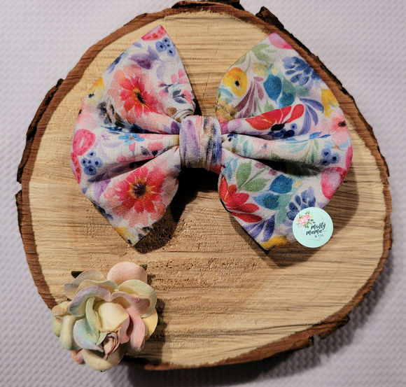 Silky Nylon Fabric Bow:: Bright Floral