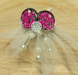Earring Studs:: Bright Pink Sparkle