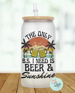 Glass Can Tumbler:: Beer & Sunshine