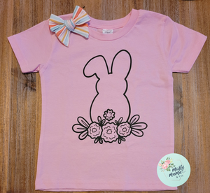 TODDLER Tee:: Floral Bunny Coloring Tee