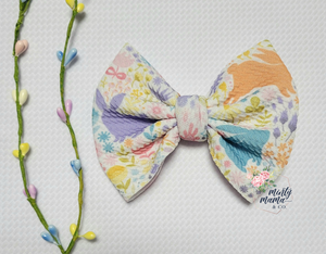 Fabric Bow:: Springtime Bunnies