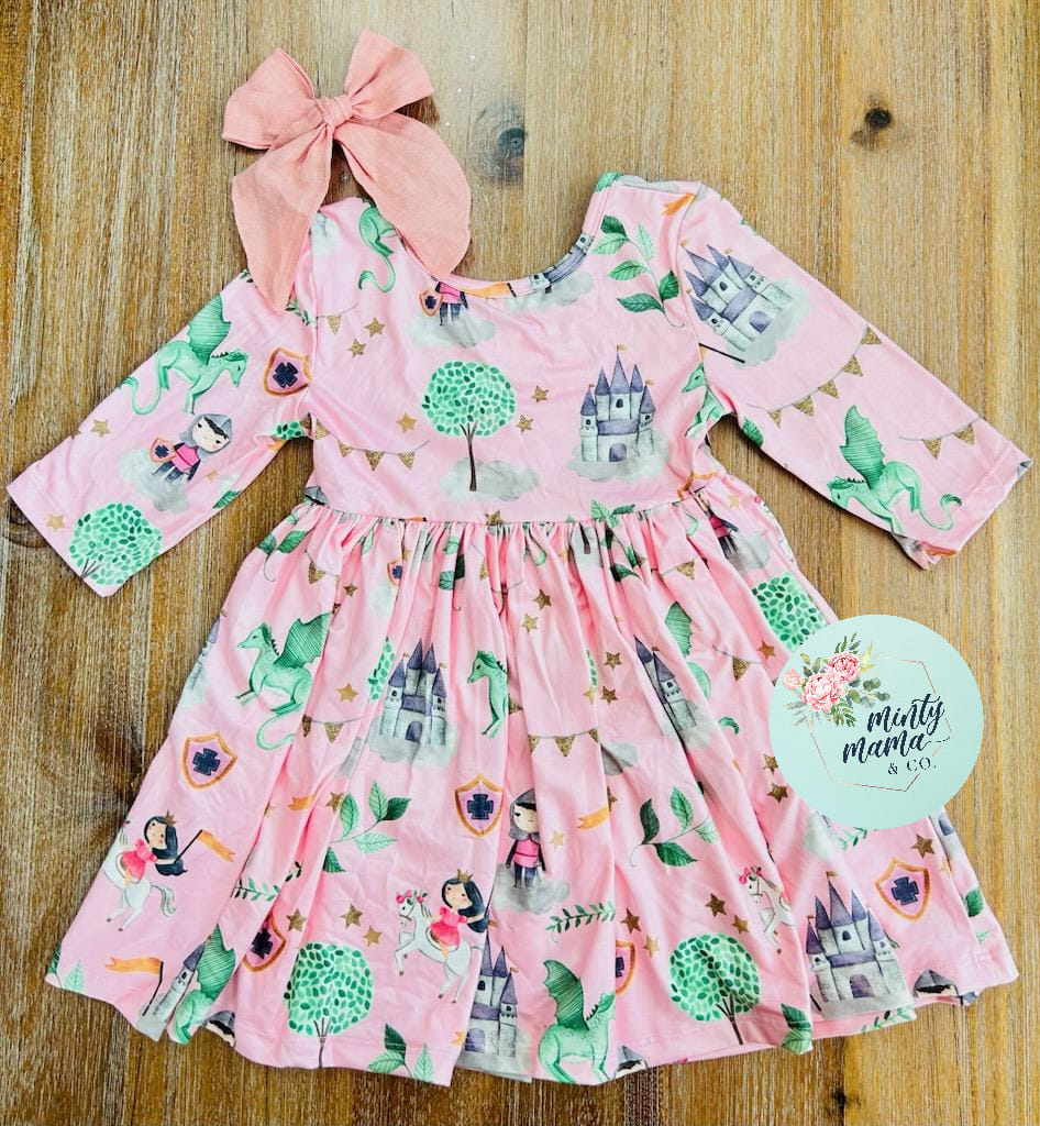 *SALE* 3/4 Sleeve Twirl Dress:: Princess Magic