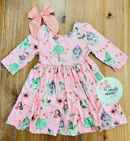 *SALE* 3/4 Sleeve Twirl Dress:: Princess Magic