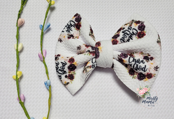 Fabric Bow:: Floral Child of God