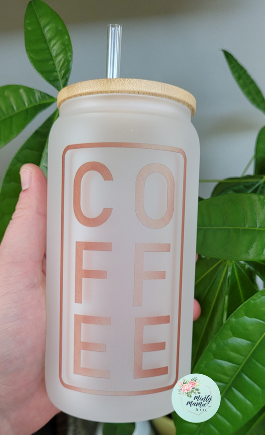 Glass Can Tumbler:: Faded COFFEE