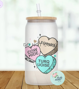 Glass Can Tumbler:: Fave Hearts