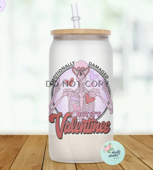 Glass Can Tumbler:: Valentine