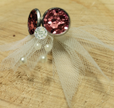 Earring Studs:: Dark Rose Glitter