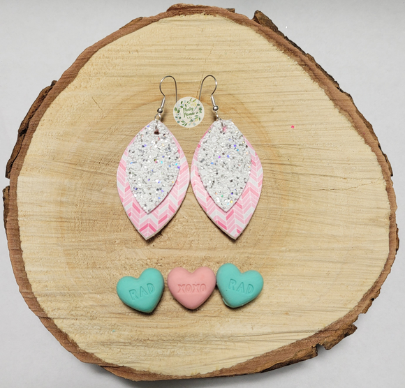 Dangle Earrings:: Valentine Chevron