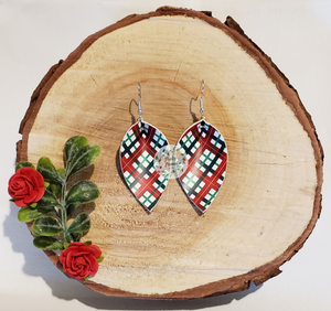 Dangle Earrings:: Pinch Christmas Plaid Glitter