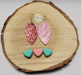 Dangle Earrings:: Pinch Pink Valentine Chevron