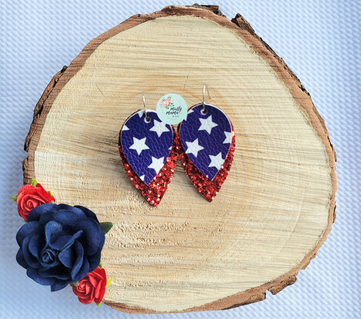 Dangle Earrings:: Patriotic Glitter