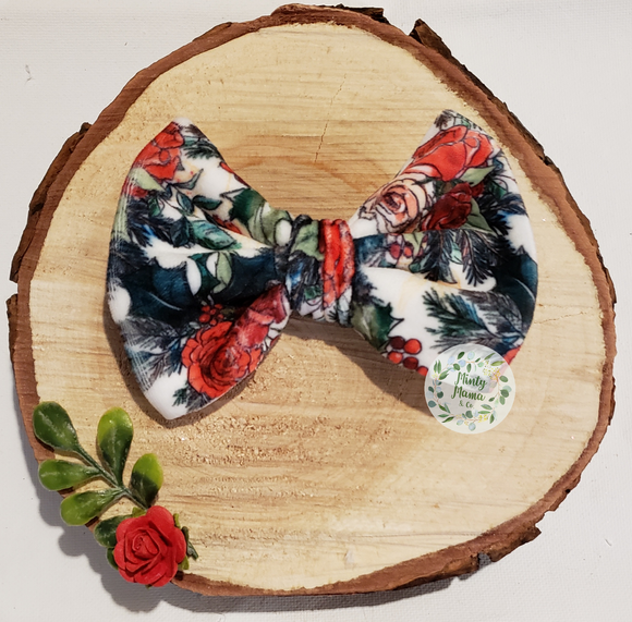 Fabric Bow:: Velvet Christmas Floral