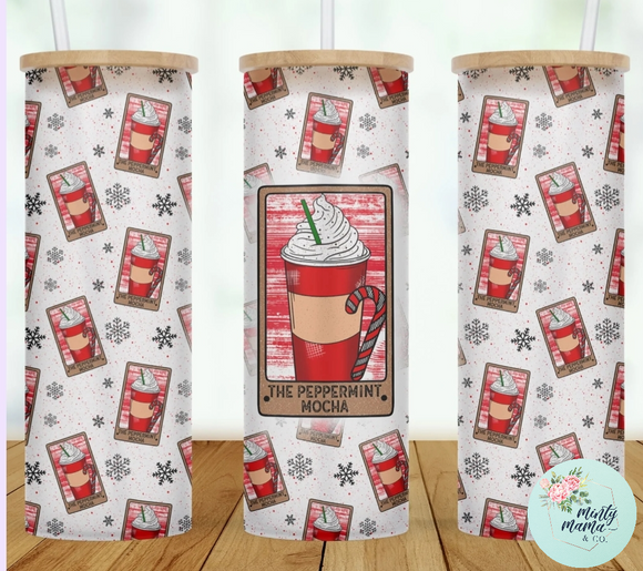 25 oz. Glass Can Tumbler:: Peppermint Season