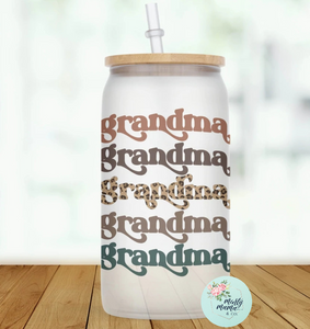 Frosted Glass Can Tumbler:: Personalized Name