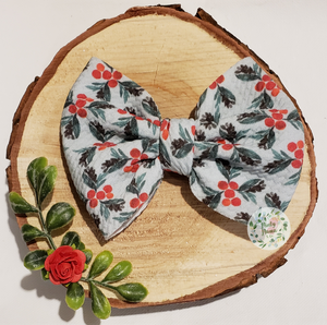 Fabric Bow:: Holly Berry