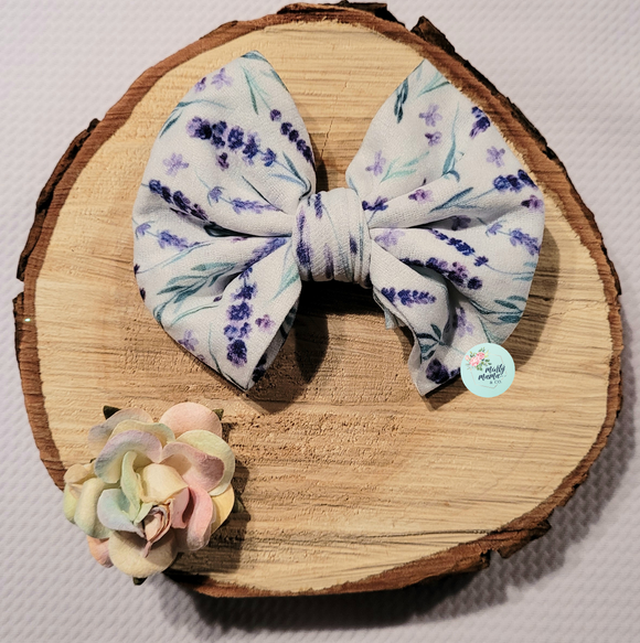 Silky Nylon Fabric Bow:: Lavender