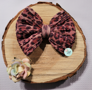 Braided Knit Fabric Bow:: Leopard