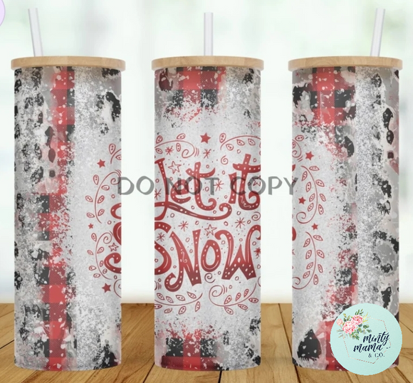 25 oz. Glass Can Tumbler:: Let it Snow