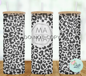 25 oz. Glass Can Tumbler:: Leopard Mama