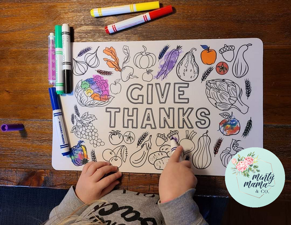 NEW:: Thanksgiving COLORING Placemats